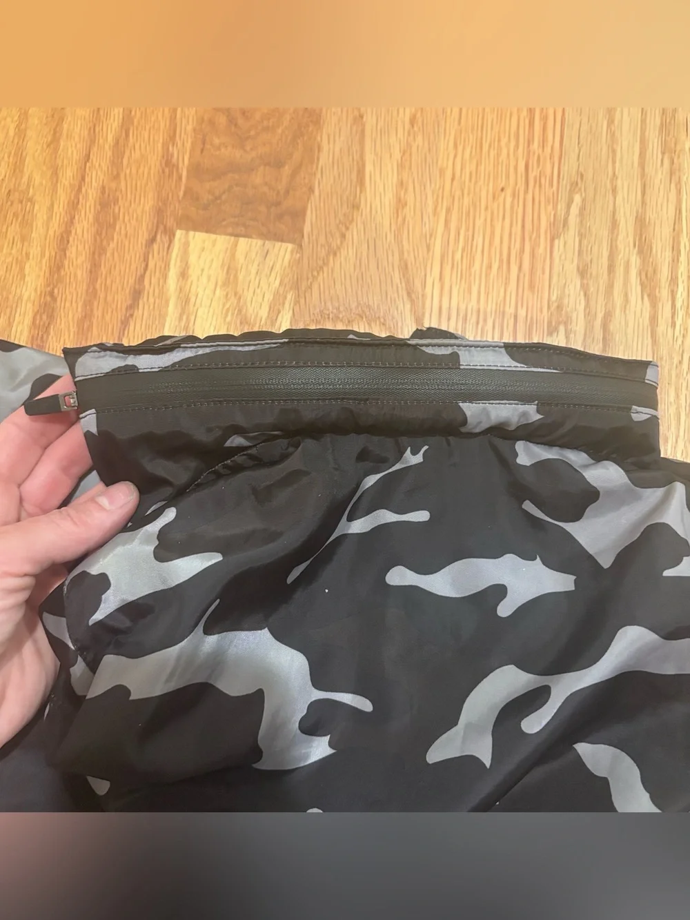 Zara Kids Camo Packaway Hood Windbreaker Jacket “Keep Active” Size 7